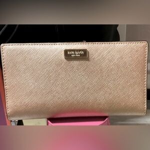 Kate Spade New York Bifold Rose Gold Metallic Wallet